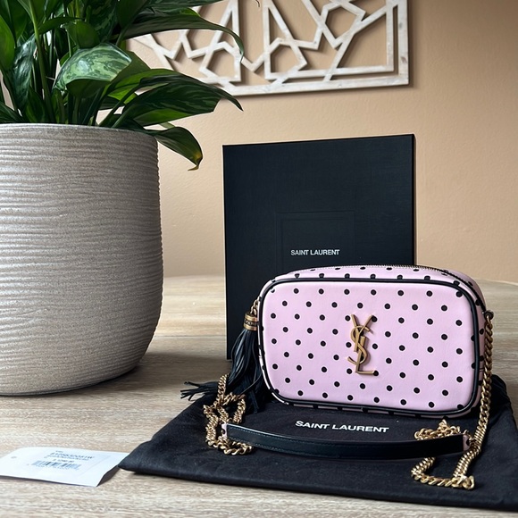 Saint Laurent Mini Lou Polka Dot Print Leather Camera Crossbody Bag - Picture 2 of 9